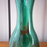 Pitcher made of green glass blown and tinted in the mass