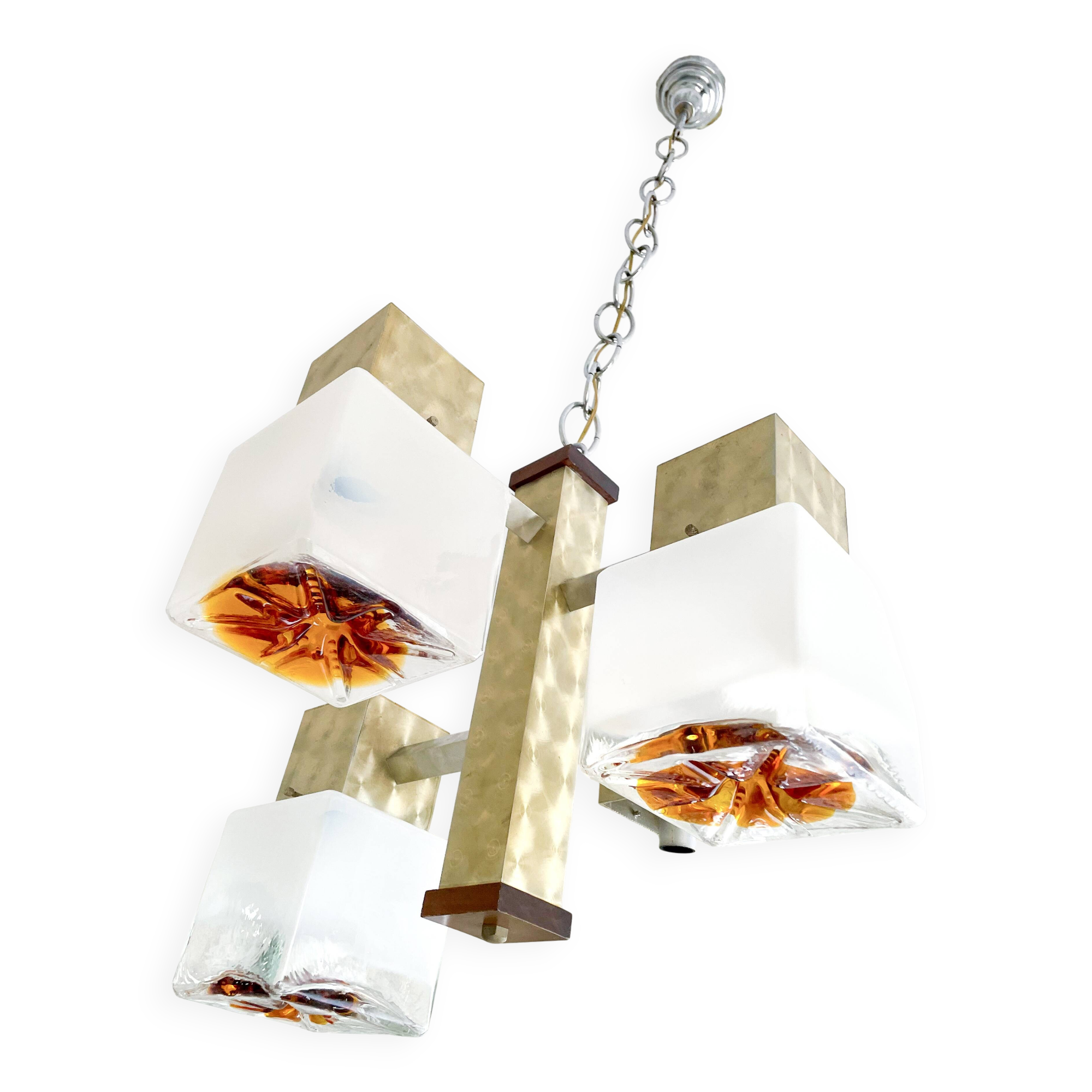 Lustre cubiste Mazzega par Gaetano Sciolari