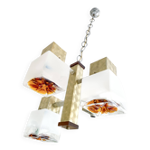 Lustre cubiste Mazzega par Gaetano Sciolari