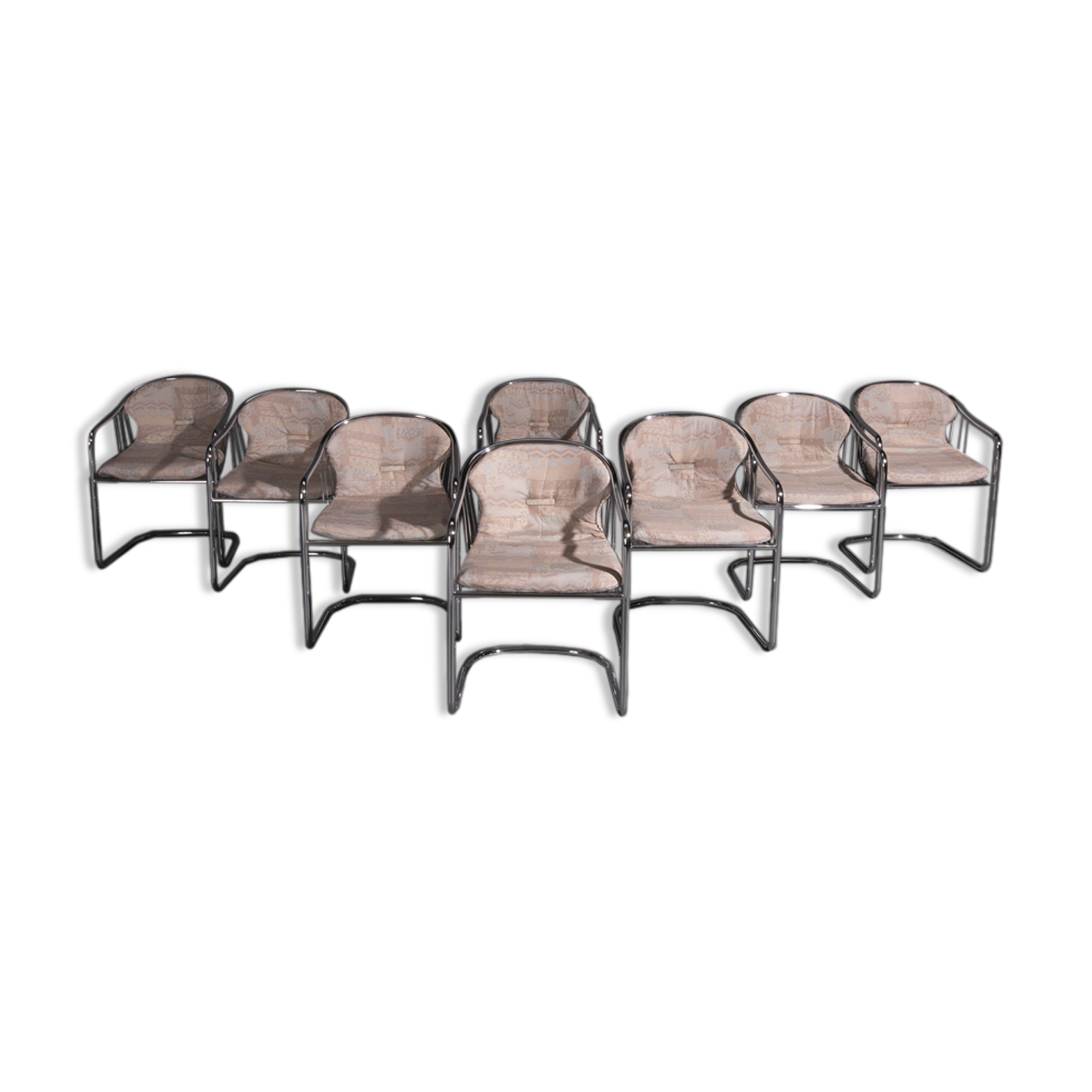 Set of 8 Gastone Rinaldi dining chairs, 70's
