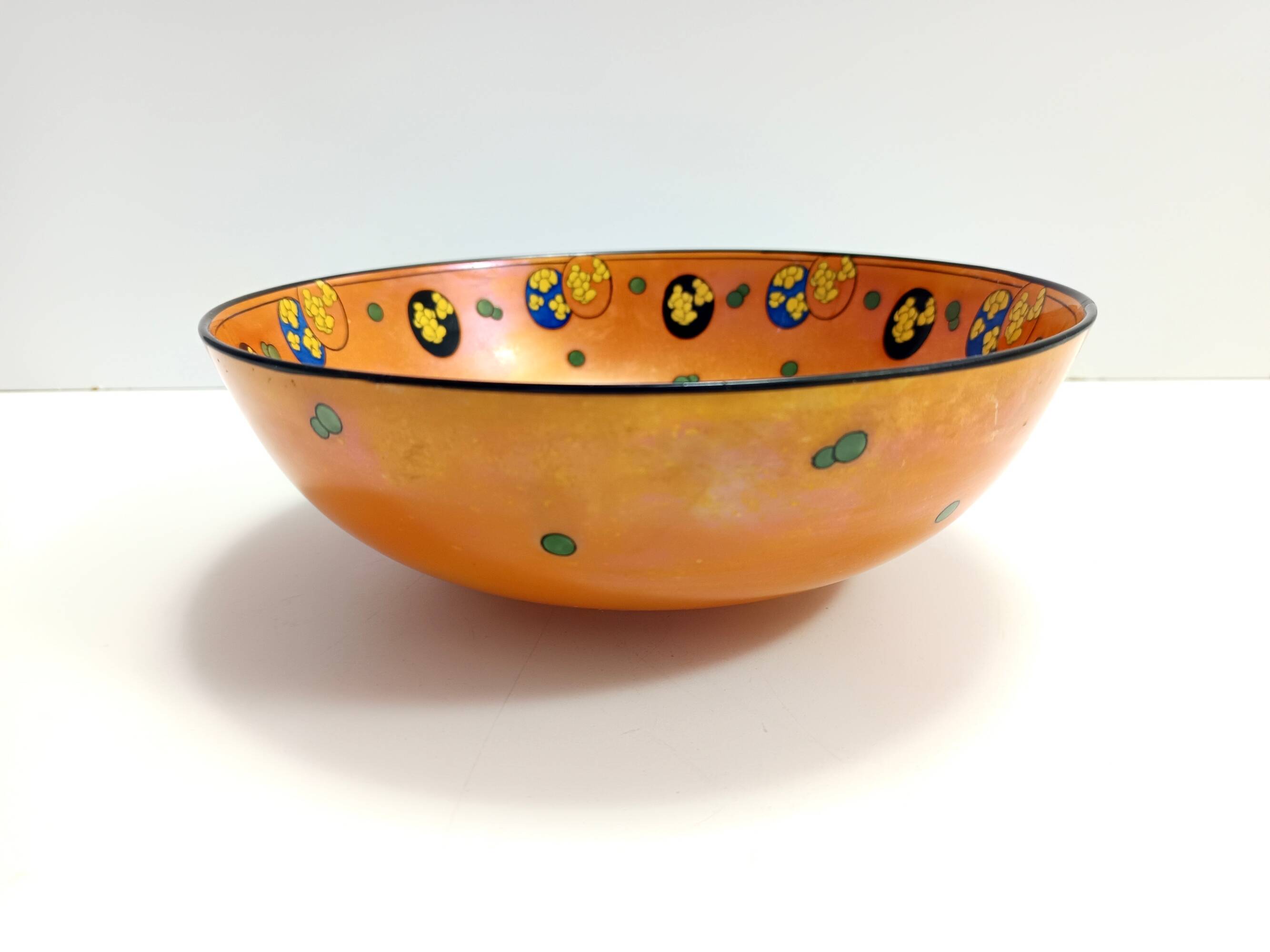 Orange Lacquered Porcelain Catchall by Royal Doulton, England