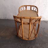 Vintage rattan serving trolley