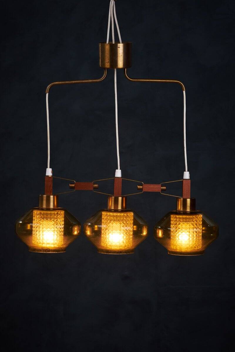 Glass Pendant Lamp by Carl Fagerlund, 1961