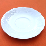 Cup and saucer for breakfast white porcelain limoges france floral decoration