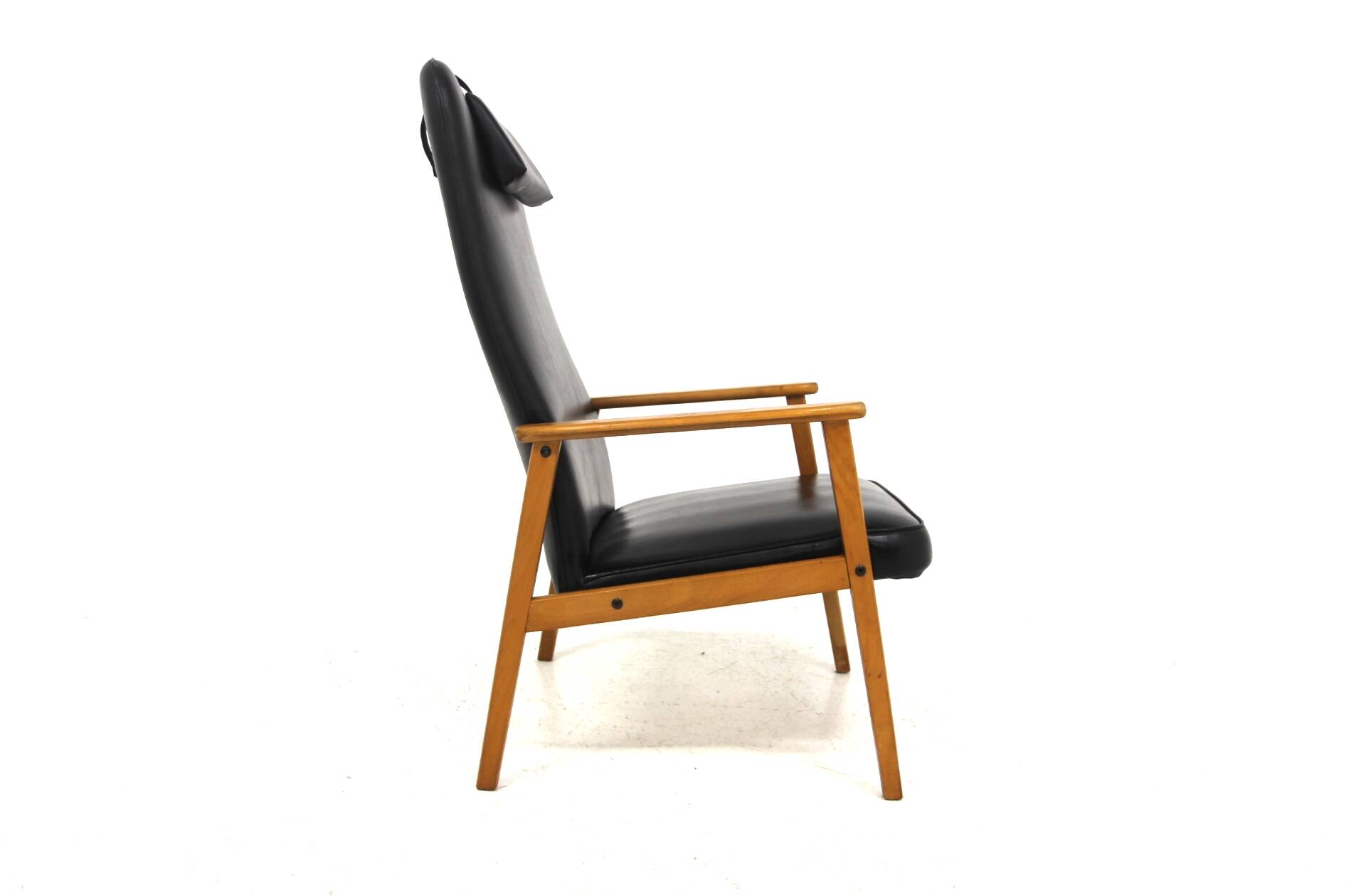 Scandinavian faux leather armchair, Sweden, 1960