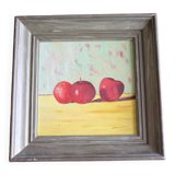 Huile sur panneau pommes vintage