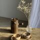 Set of 11 vintage coffee cups, raw matte stoneware H11