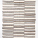 8x10 Brown Beige Rug For Living Room Kilim Rug, 226x306Cm