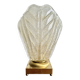 Lampe de table vintage en laiton et verre en forme de feuille