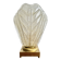 Lampe de table vintage en laiton et verre en forme de feuille