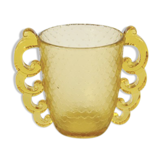 Yellow glass vase