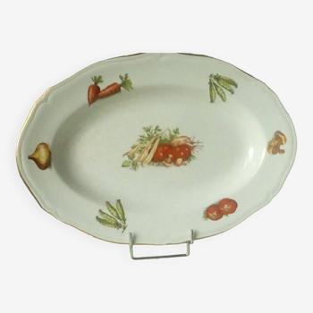 Plat creux et ovale en faience decor legumes 4 saisons