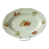 Plat creux et ovale en faience decor legumes 4 saisons