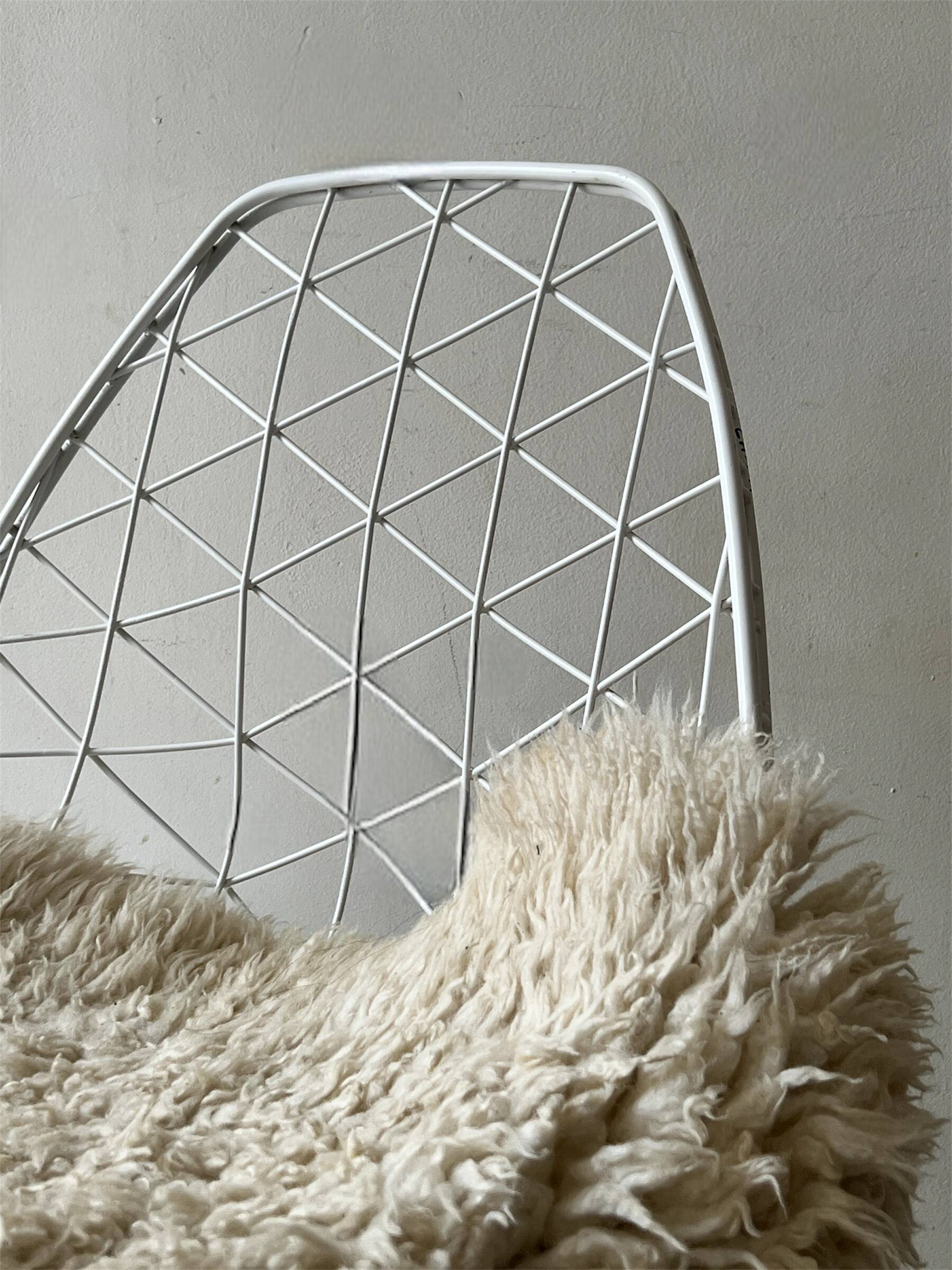 White metal bikini mesh design chair