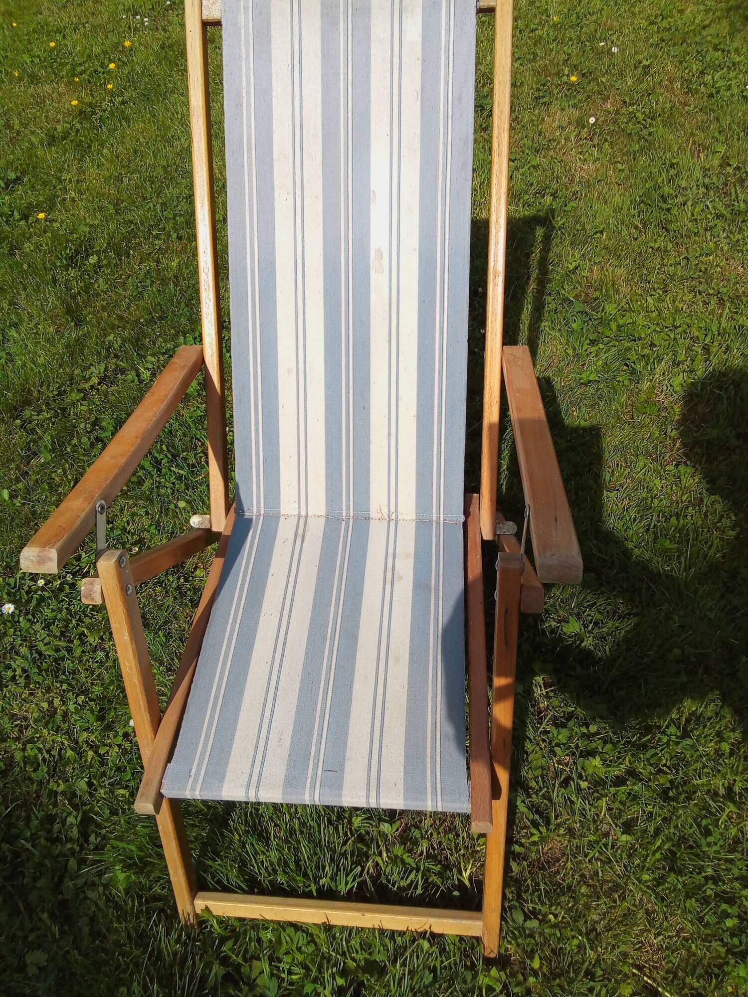 Set of 2 Chilean folding women and 2 folding chairs in vintage canvas 1970