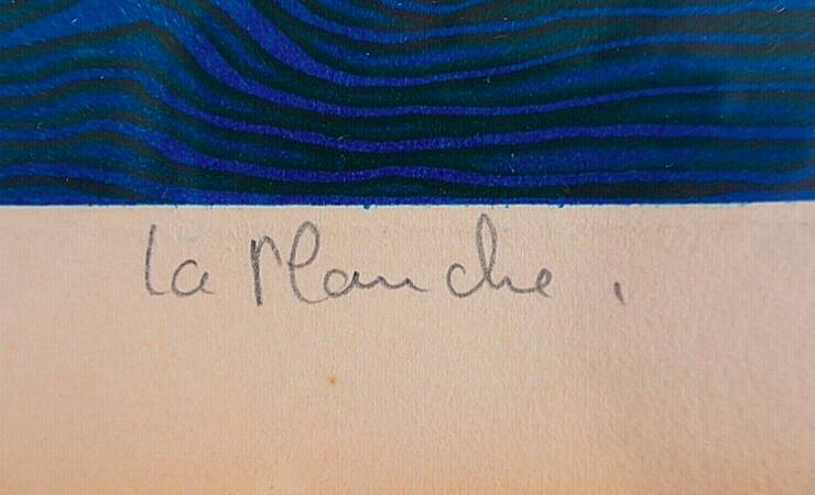 LITHOGRAPHY Nude woman "The board", numbered 49/100 and signed MICHEL MATHONNAT