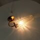 Vintage wall light in brass and etched glass.