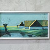 Viktor Rasmussen, Danish Modern Painting, 1970s, Oil on Canvas, Framed