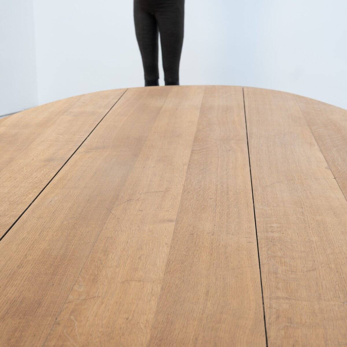 Large Oval Oak Table, France, 1900s