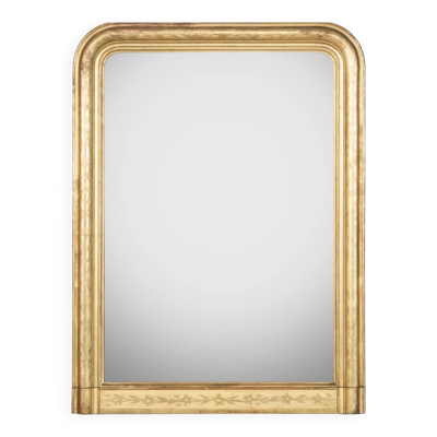 Miroir Louis Philippe avec gravures de fleurs, XIXe siècle