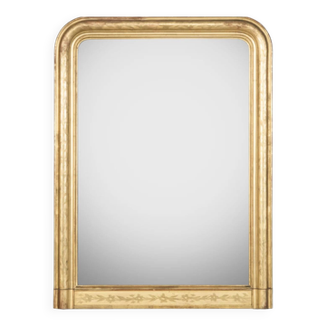 Miroir Louis Philippe avec gravures de fleurs, XIXe siècle