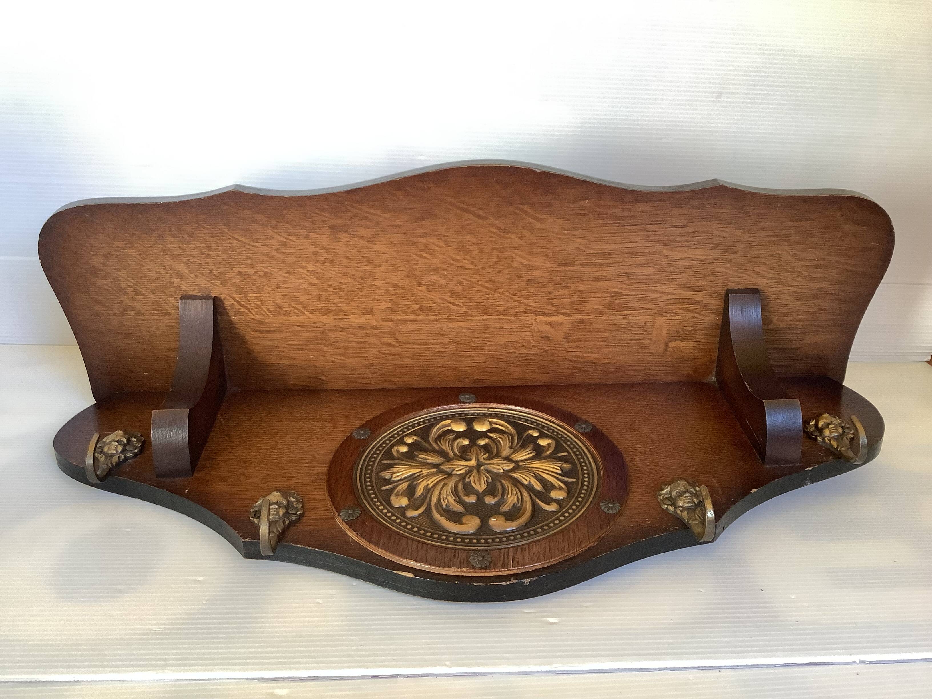 Wooden wall coat rack