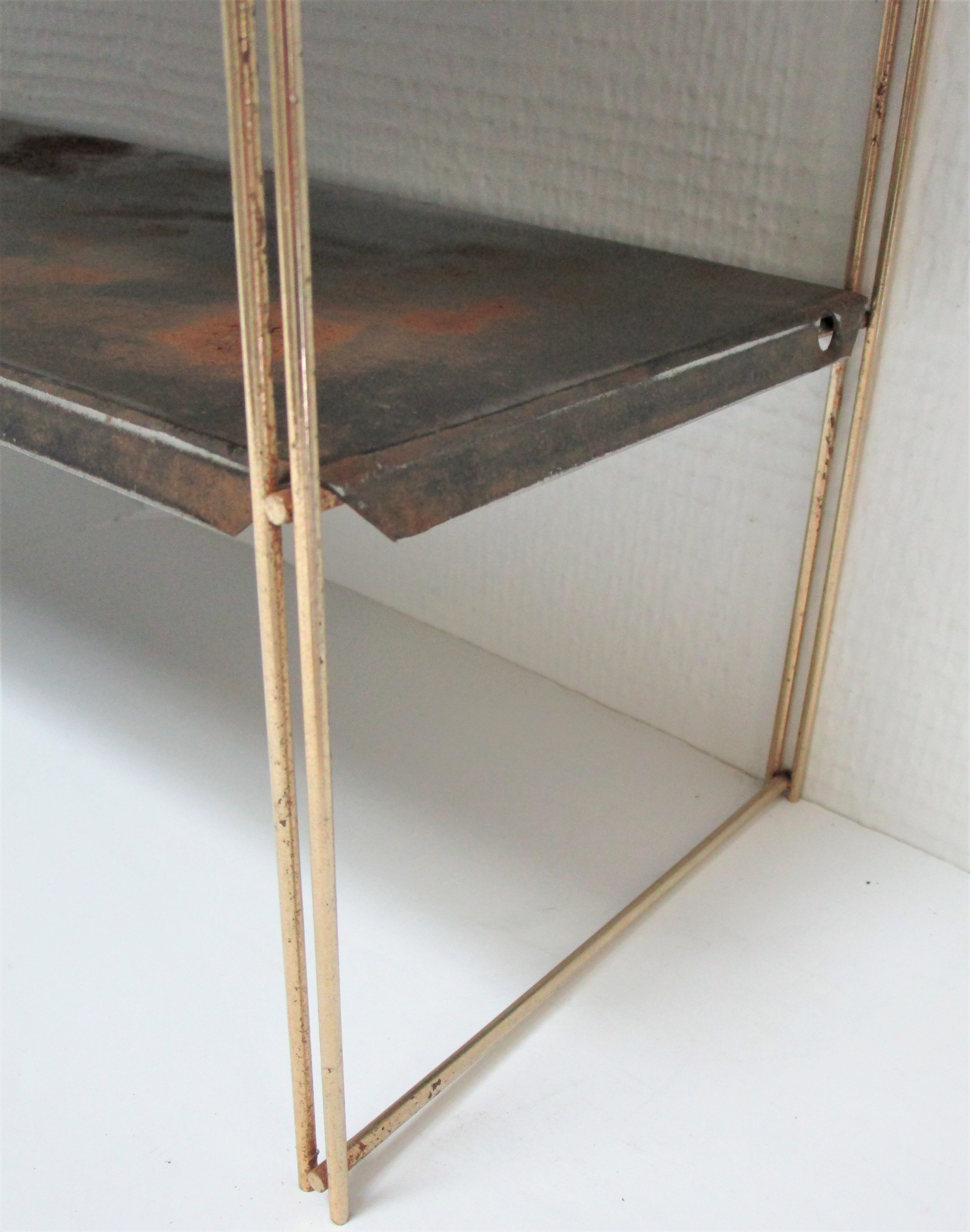 Wall shelf black metal weathered metal