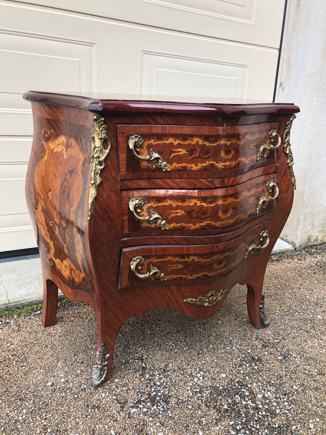 Louis XV style chest of drawers marquetry