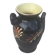 Vintage hand-painted yellow and black glazed ceramic amphora vase