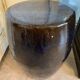 Varnished ceramic pouf chinese style blue tones interior or exterior