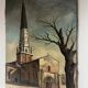 Jean Robert Ithier (1904-1977) Ars en Ré, View of the church, oil on canvas signed