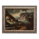 Antique painting landscape with characters from 18th century