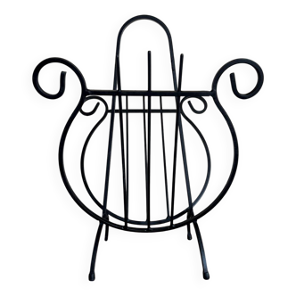 Porte revues lyre fer forgé années 50
