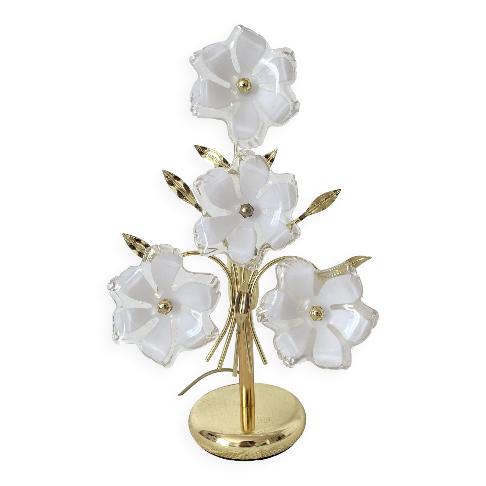 Murano glass flower lamp, Italy 1970-80