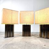 Brass and chrome table lamps, 1970s - set of 3
