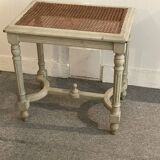 Table basse ou chevet ancienne plateau cannage