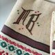 Nappe et 12 serviettes de style basque monogrammées MB