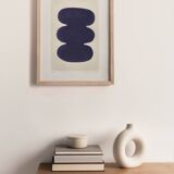 Abstract painting 30x40cm contemporary illustration blue signed Eawy