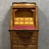 Fully curved Louis XV style secretary in precious wood marquetry circa 1850