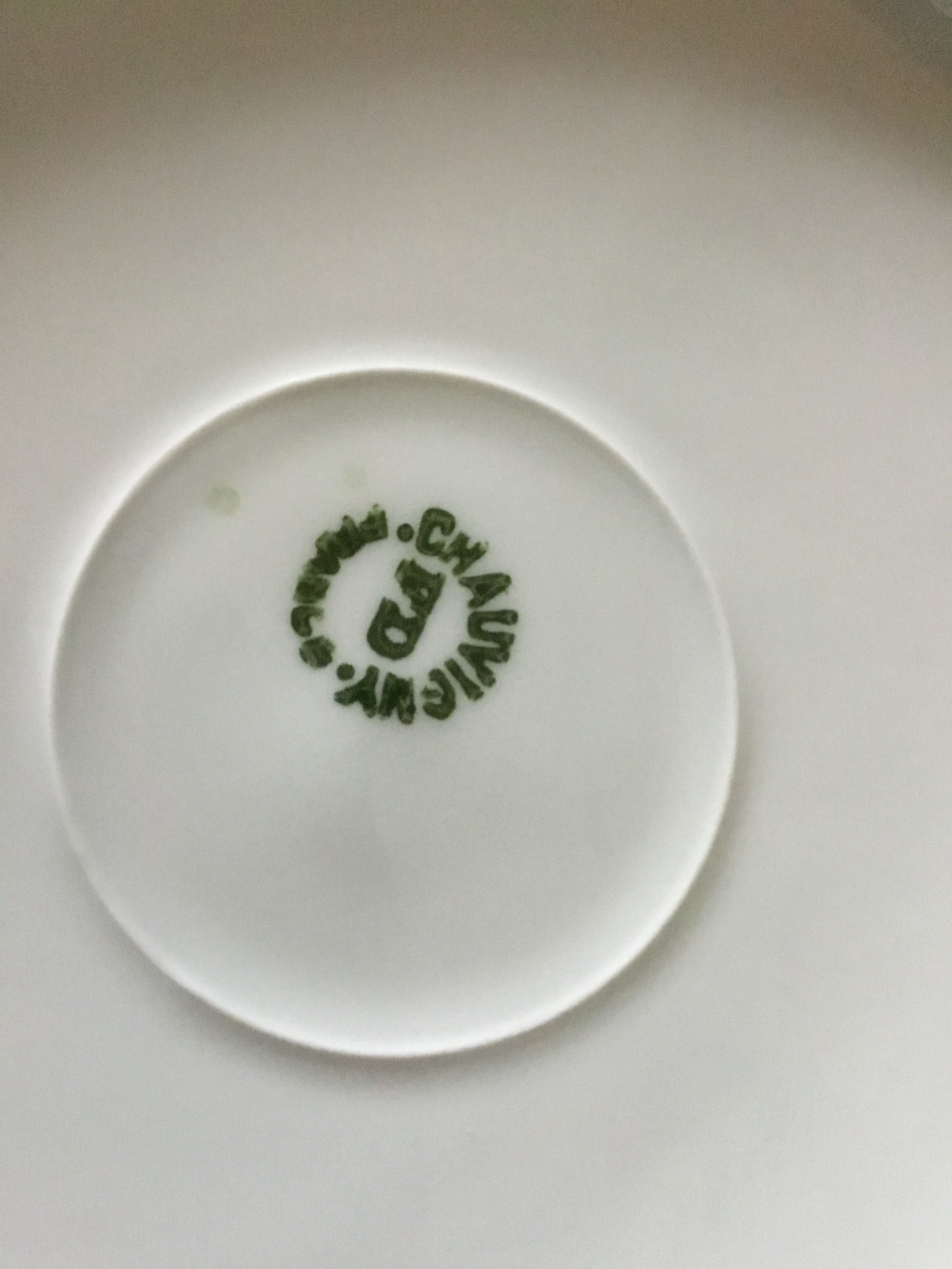 White porcelain plates Limoges Chauvigny