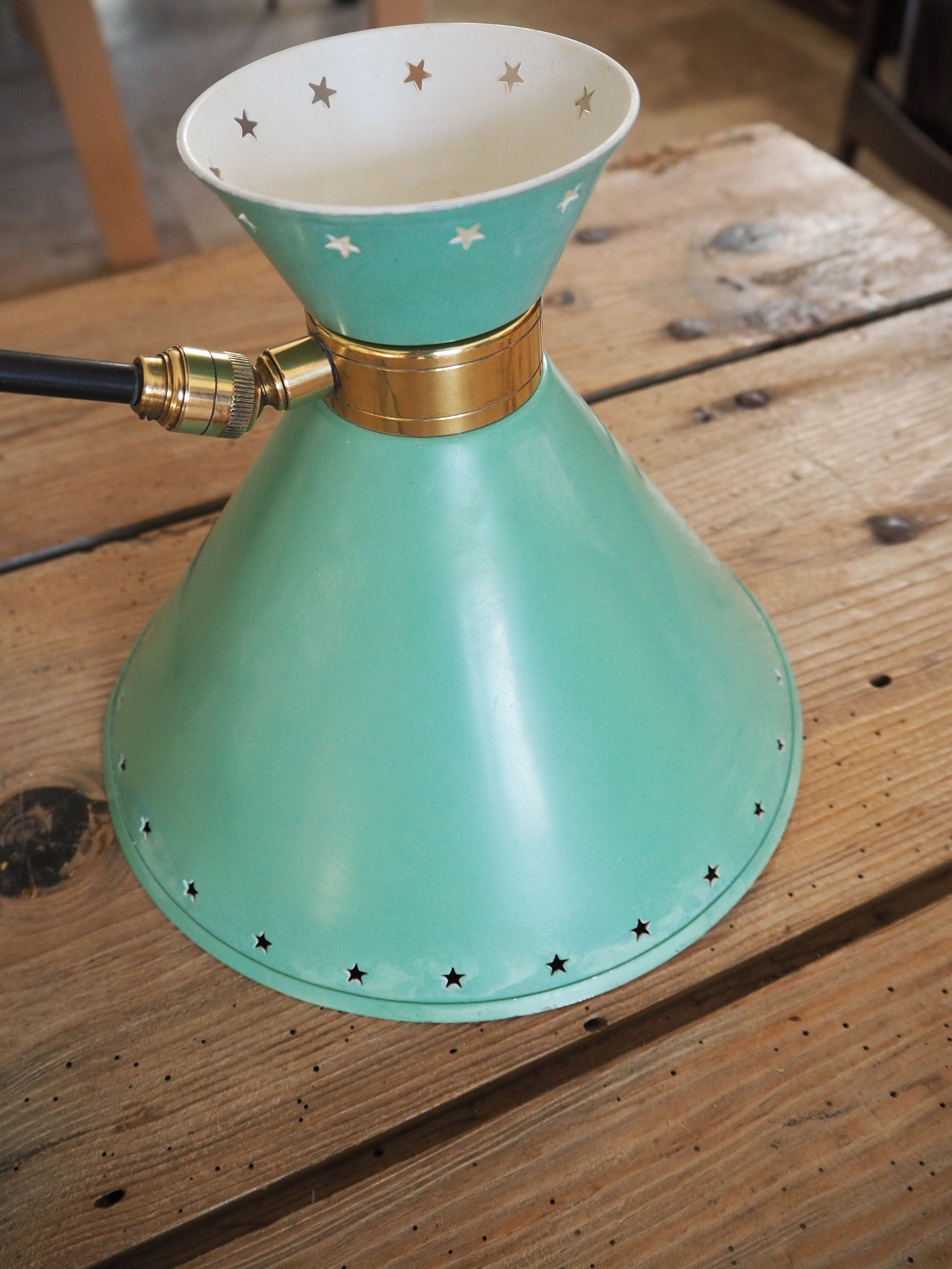 Lampe de potence murale articulée Diabolo du designer René Mathieu - verte