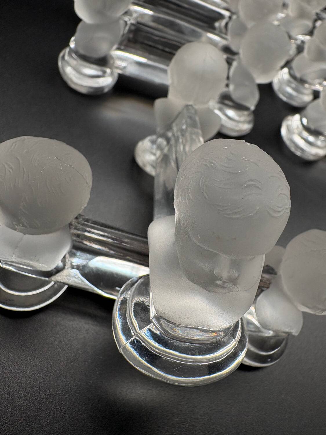 12 Baccarat crystal knife holders, Houdon model, 19th century.