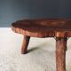 Handcrafted Teak Tree Trunk Tripod Coffee Table, 1960s