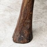 Pair of brutalist chairs in raw wood