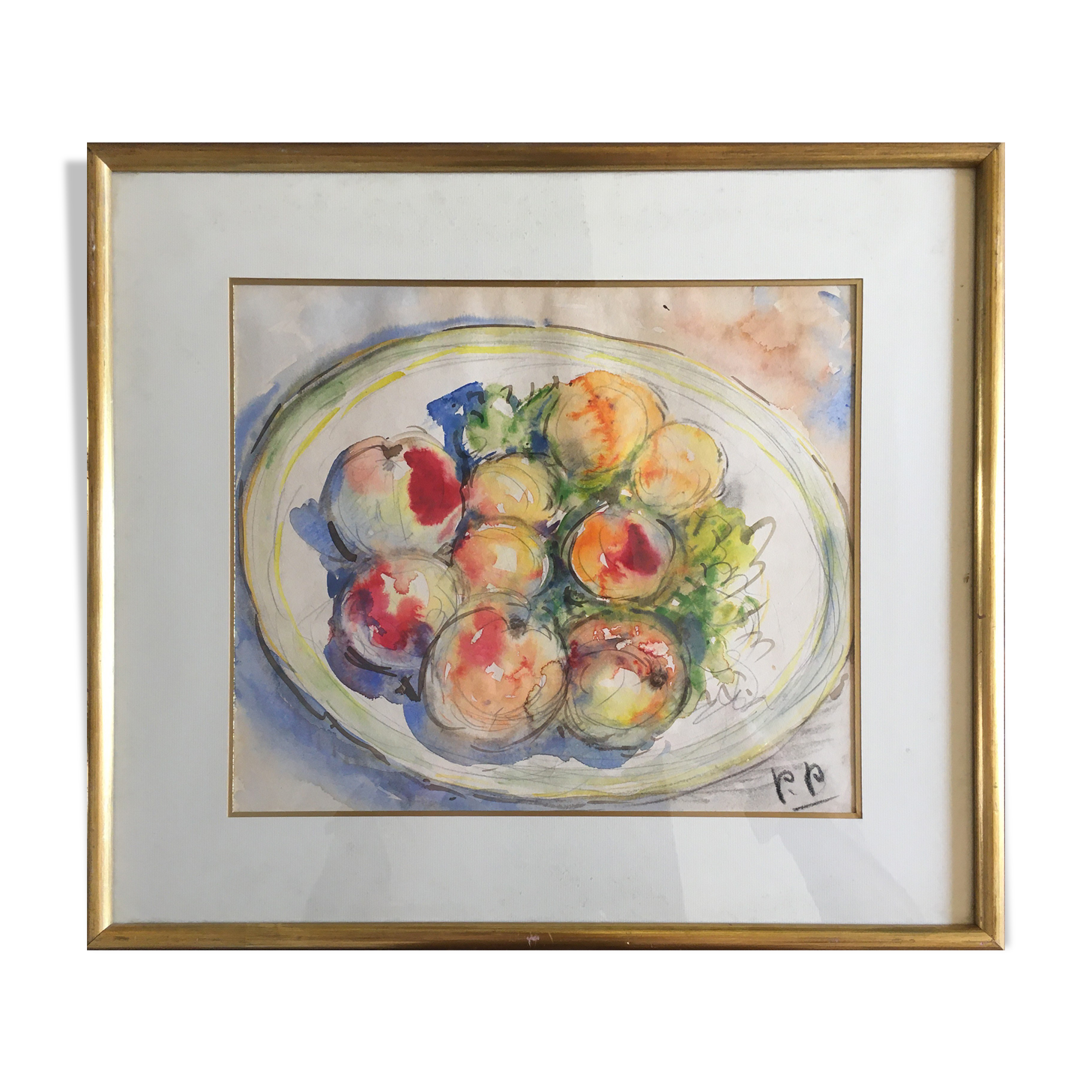 Painting by Paul Paquereau (1871-1950) "Still Life with Fruit"