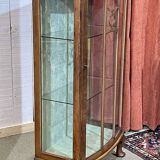 1950s English walnut display cabinet