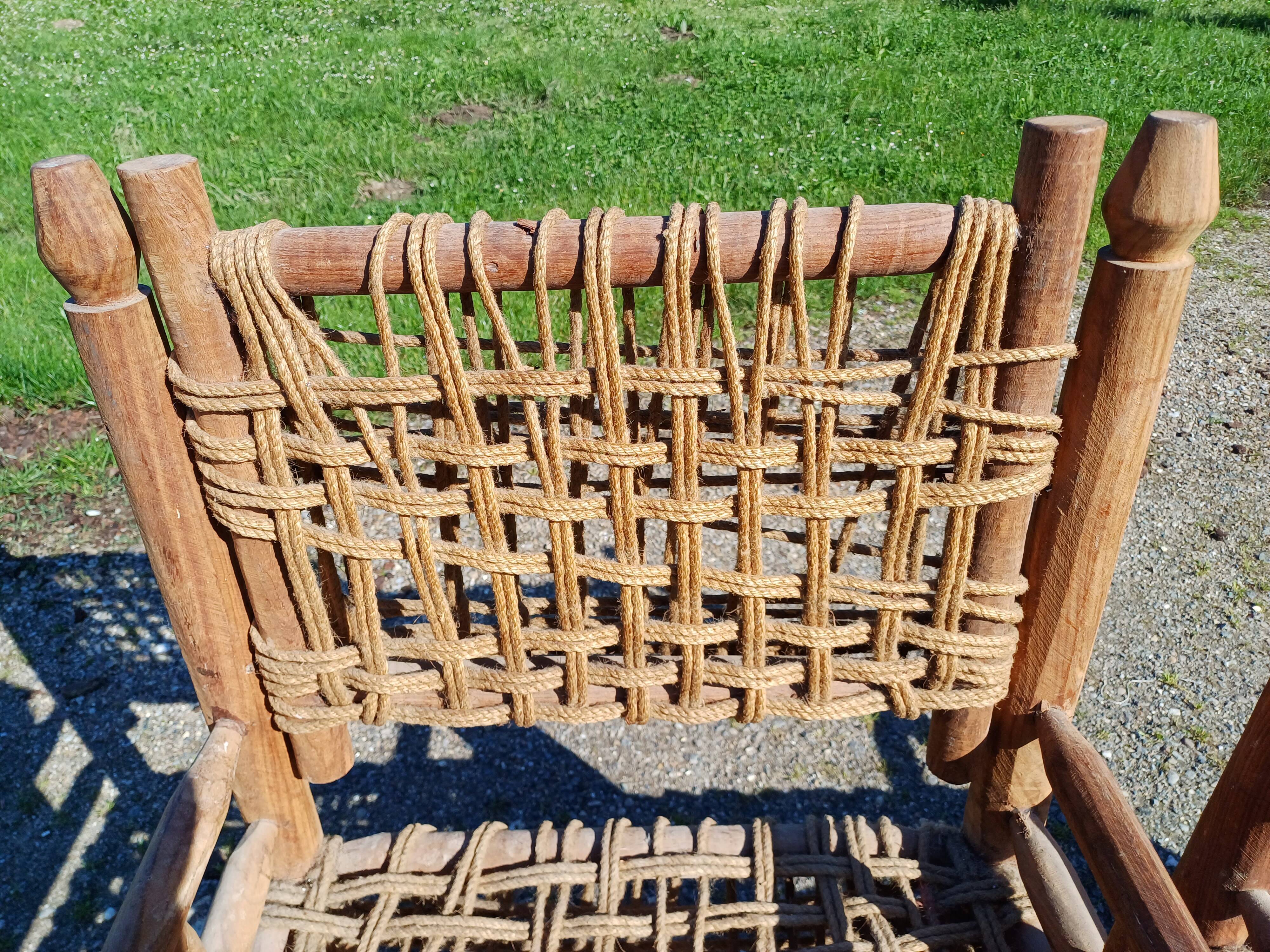 Wood and Rope Armchairs