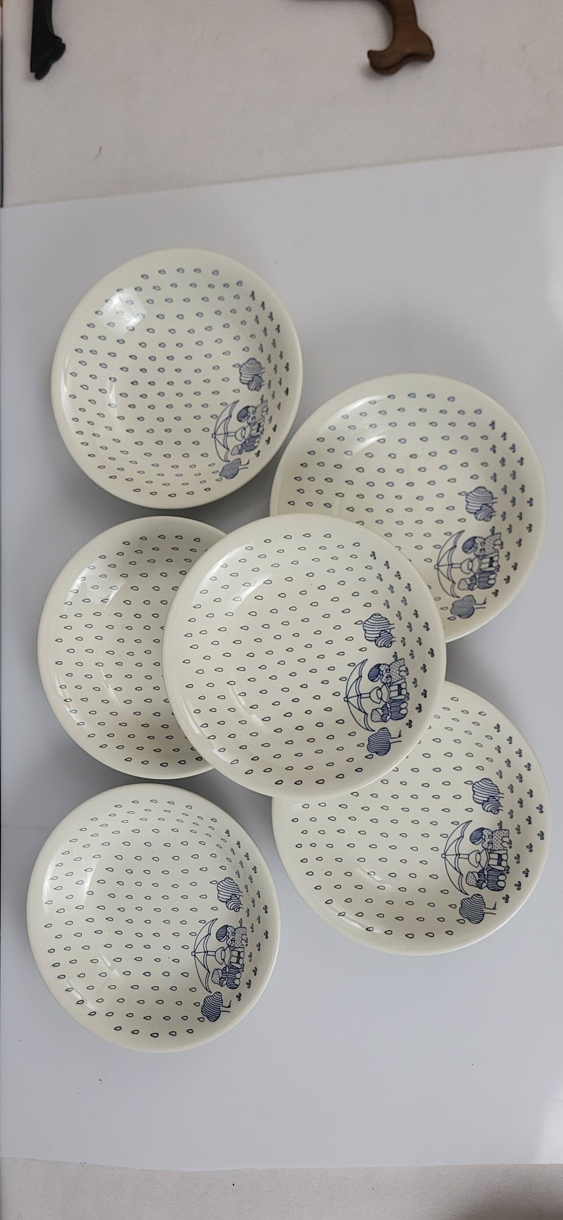 6 Sarreguemines earthenware plates