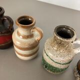 Ensemble de cinq vases Fat Lava « 414-16 » fabriqués par Scheurich, Allemagne