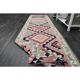 1970s Vintage Turkish Oushak Handmade Wool Cotton Orange Runner Rug 89x319